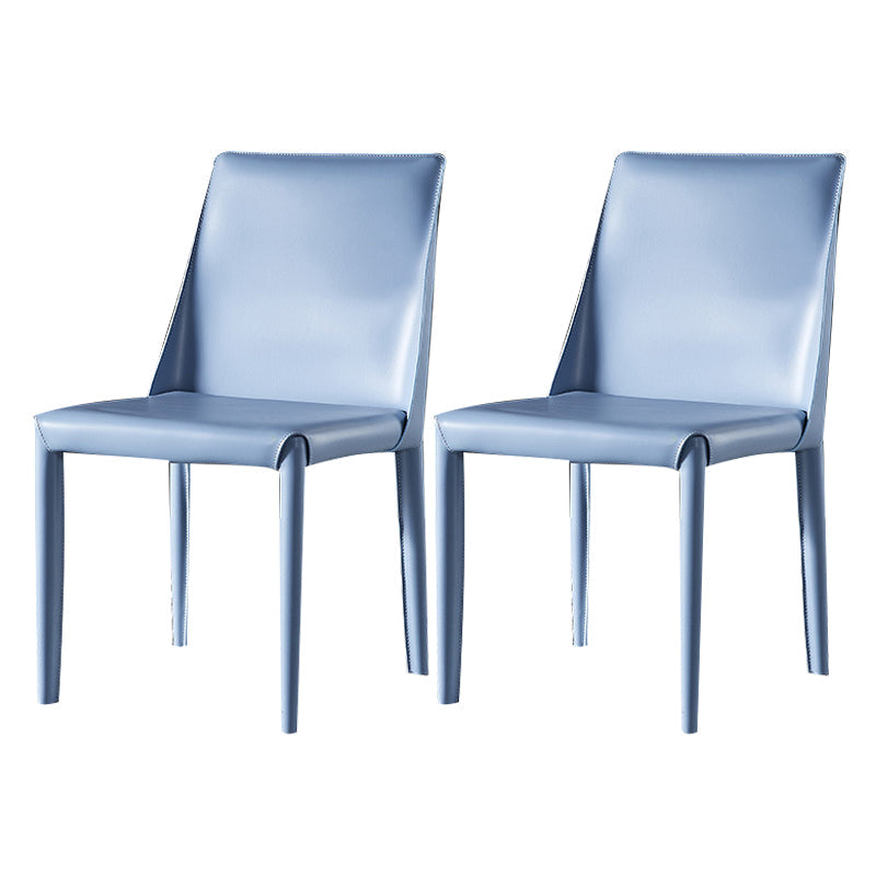 Contemporary Leather Indoor-Outdoor Side Chair Parsons Armless Dining Chair Blue 2 Piece Set Clearhalo 'Dining Chairs' 'Dining Tables & Seating' 'dining_chair' 'furn' 'furn_dining_chair' 'Furniture' 'furniture_dining_chair' 'Kitchen & Dining Furniture' 4770230