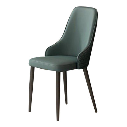 Contemporary Modern Metal Indoor-Outdoor Side Chair Solid Back Chair Green 1 Piece Clearhalo 'Dining Chairs' 'Dining Tables & Seating' 'dining_chair' 'Furniture' 'furniture_dining_chair' 'Kitchen & Dining Furniture' 4770246