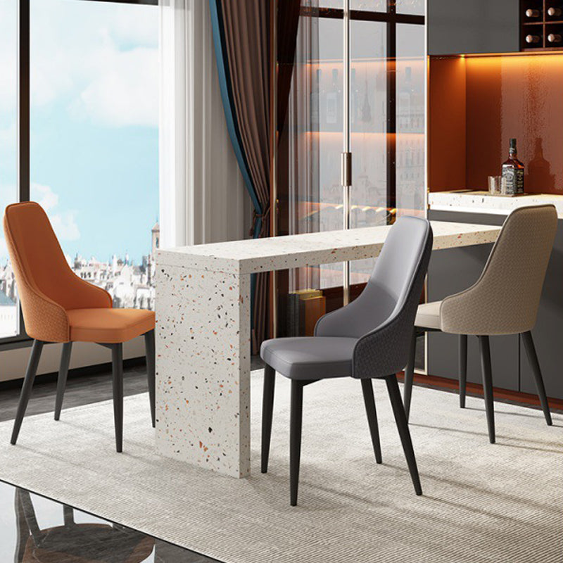 Contemporary Modern Metal Indoor-Outdoor Side Chair Solid Back Chair Clearhalo 'Dining Chairs' 'Dining Tables & Seating' 'dining_chair' 'Furniture' 'furniture_dining_chair' 'Kitchen & Dining Furniture' 4770259