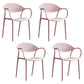 Contemporary Stackable Chair Open Back Kitchen Arm Chair with Plastic Legs Pink Set of 4 Clearhalo 'Dining Chairs' 'Dining Tables & Seating' 'dining_chair' 'Furniture' 'furniture_dining_chair' 'Kitchen & Dining Furniture' 4770273