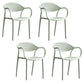 Contemporary Stackable Chair Open Back Kitchen Arm Chair with Plastic Legs Green Set of 4 Clearhalo 'Dining Chairs' 'Dining Tables & Seating' 'dining_chair' 'Furniture' 'furniture_dining_chair' 'Kitchen & Dining Furniture' 4770274