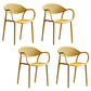 Contemporary Stackable Chair Open Back Kitchen Arm Chair with Plastic Legs Ginger Set of 4 Clearhalo 'Dining Chairs' 'Dining Tables & Seating' 'dining_chair' 'Furniture' 'furniture_dining_chair' 'Kitchen & Dining Furniture' 4770278