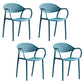 Contemporary Stackable Chair Open Back Kitchen Arm Chair with Plastic Legs Peacock Blue Set of 4 Clearhalo 'Dining Chairs' 'Dining Tables & Seating' 'dining_chair' 'Furniture' 'furniture_dining_chair' 'Kitchen & Dining Furniture' 4770282