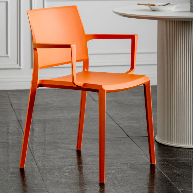 Scandinavian Plastic Dining Arm Side Chairs Solid Back Chair Clearhalo 'Dining Chairs' 'Dining Tables & Seating' 'dining_chair' 'furn' 'furn_dining_chair' 'Furniture' 'furniture_dining_chair' 'Kitchen & Dining Furniture' 4770287
