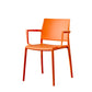 Scandinavian Plastic Dining Arm Side Chairs Solid Back Chair Orange 1 Piece Clearhalo 'Dining Chairs' 'Dining Tables & Seating' 'dining_chair' 'furn' 'furn_dining_chair' 'Furniture' 'furniture_dining_chair' 'Kitchen & Dining Furniture' 4770288