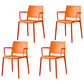 Scandinavian Plastic Dining Arm Side Chairs Solid Back Chair Orange 4 Piece Set Clearhalo 'Dining Chairs' 'Dining Tables & Seating' 'dining_chair' 'furn' 'furn_dining_chair' 'Furniture' 'furniture_dining_chair' 'Kitchen & Dining Furniture' 4770291