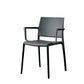 Scandinavian Plastic Dining Arm Side Chairs Solid Back Chair Dark Gray 1 Piece Clearhalo 'Dining Chairs' 'Dining Tables & Seating' 'dining_chair' 'furn' 'furn_dining_chair' 'Furniture' 'furniture_dining_chair' 'Kitchen & Dining Furniture' 4770293