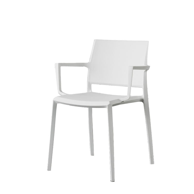 Scandinavian Plastic Dining Arm Side Chairs Solid Back Chair White 1 Piece Clearhalo 'Dining Chairs' 'Dining Tables & Seating' 'dining_chair' 'furn' 'furn_dining_chair' 'Furniture' 'furniture_dining_chair' 'Kitchen & Dining Furniture' 4770300