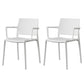 Scandinavian Plastic Dining Arm Side Chairs Solid Back Chair White 2 Piece Set Clearhalo 'Dining Chairs' 'Dining Tables & Seating' 'dining_chair' 'furn' 'furn_dining_chair' 'Furniture' 'furniture_dining_chair' 'Kitchen & Dining Furniture' 4770301