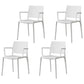 Scandinavian Plastic Dining Arm Side Chairs Solid Back Chair White 4 Piece Set Clearhalo 'Dining Chairs' 'Dining Tables & Seating' 'dining_chair' 'furn' 'furn_dining_chair' 'Furniture' 'furniture_dining_chair' 'Kitchen & Dining Furniture' 4770304