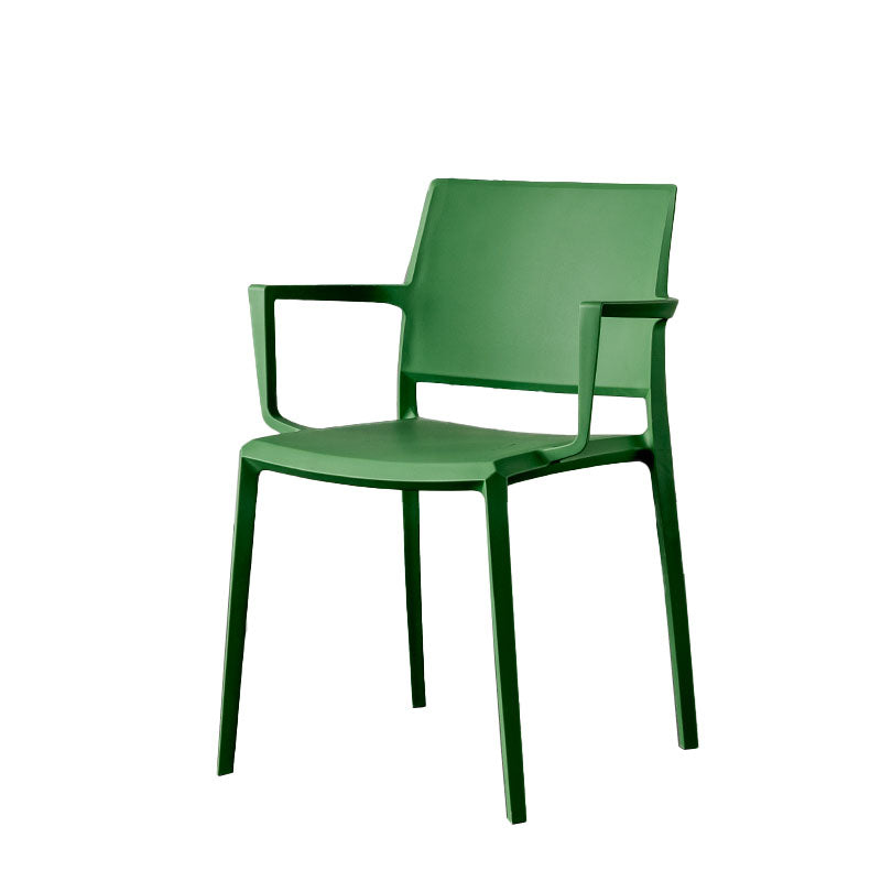 Scandinavian Plastic Dining Arm Side Chairs Solid Back Chair Dark Green 1 Piece Clearhalo 'Dining Chairs' 'Dining Tables & Seating' 'dining_chair' 'furn' 'furn_dining_chair' 'Furniture' 'furniture_dining_chair' 'Kitchen & Dining Furniture' 4770305