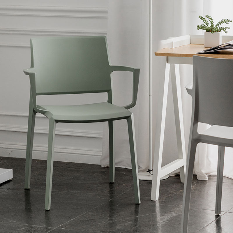 Scandinavian Plastic Dining Arm Side Chairs Solid Back Chair Clearhalo 'Dining Chairs' 'Dining Tables & Seating' 'dining_chair' 'furn' 'furn_dining_chair' 'Furniture' 'furniture_dining_chair' 'Kitchen & Dining Furniture' 4770306