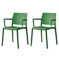 Scandinavian Plastic Dining Arm Side Chairs Solid Back Chair Dark Green 2 Piece Set Clearhalo 'Dining Chairs' 'Dining Tables & Seating' 'dining_chair' 'furn' 'furn_dining_chair' 'Furniture' 'furniture_dining_chair' 'Kitchen & Dining Furniture' 4770307