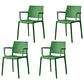 Scandinavian Plastic Dining Arm Side Chairs Solid Back Chair Dark Green 4 Piece Set Clearhalo 'Dining Chairs' 'Dining Tables & Seating' 'dining_chair' 'furn' 'furn_dining_chair' 'Furniture' 'furniture_dining_chair' 'Kitchen & Dining Furniture' 4770310