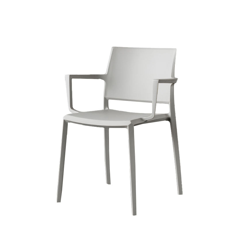 Scandinavian Plastic Dining Arm Side Chairs Solid Back Chair Light Gray 1 Piece Clearhalo 'Dining Chairs' 'Dining Tables & Seating' 'dining_chair' 'furn' 'furn_dining_chair' 'Furniture' 'furniture_dining_chair' 'Kitchen & Dining Furniture' 4770312