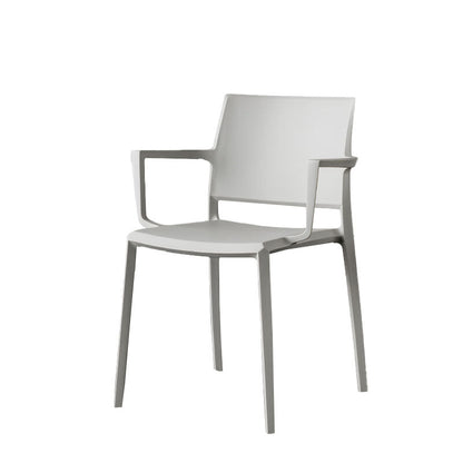 Scandinavian Plastic Dining Arm Side Chairs Solid Back Chair Light Gray 1 Piece Clearhalo 'Dining Chairs' 'Dining Tables & Seating' 'dining_chair' 'furn' 'furn_dining_chair' 'Furniture' 'furniture_dining_chair' 'Kitchen & Dining Furniture' 4770312