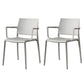 Scandinavian Plastic Dining Arm Side Chairs Solid Back Chair Light Gray 2 Piece Set Clearhalo 'Dining Chairs' 'Dining Tables & Seating' 'dining_chair' 'furn' 'furn_dining_chair' 'Furniture' 'furniture_dining_chair' 'Kitchen & Dining Furniture' 4770313