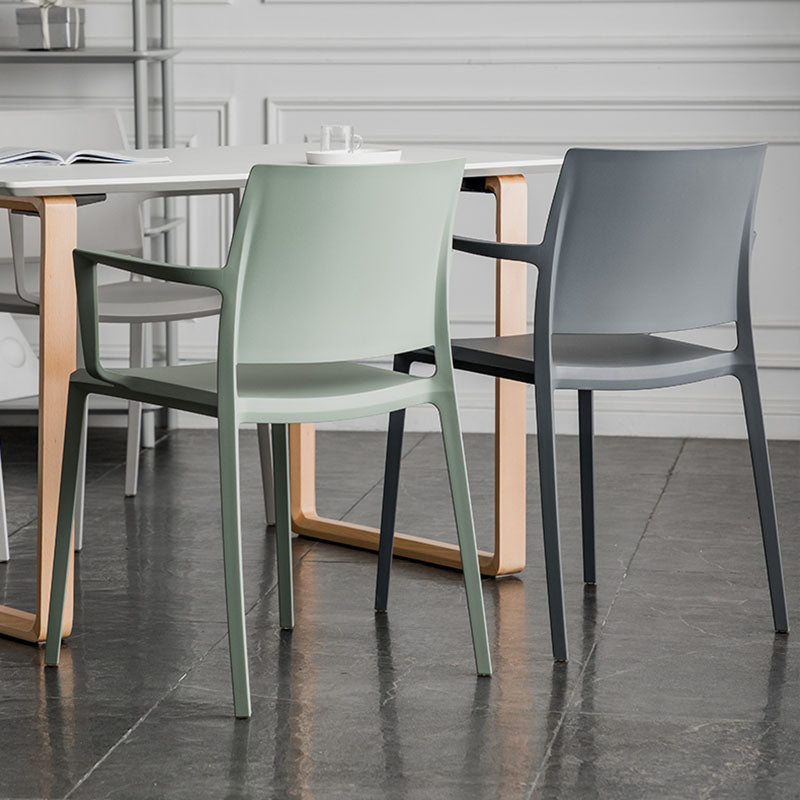 Scandinavian Plastic Dining Arm Side Chairs Solid Back Chair Clearhalo 'Dining Chairs' 'Dining Tables & Seating' 'dining_chair' 'furn' 'furn_dining_chair' 'Furniture' 'furniture_dining_chair' 'Kitchen & Dining Furniture' 4770314