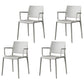 Scandinavian Plastic Dining Arm Side Chairs Solid Back Chair Light Gray 4 Piece Set Clearhalo 'Dining Chairs' 'Dining Tables & Seating' 'dining_chair' 'furn' 'furn_dining_chair' 'Furniture' 'furniture_dining_chair' 'Kitchen & Dining Furniture' 4770315