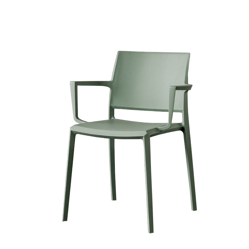 Scandinavian Plastic Dining Arm Side Chairs Solid Back Chair Light Green 1 Piece Clearhalo 'Dining Chairs' 'Dining Tables & Seating' 'dining_chair' 'furn' 'furn_dining_chair' 'Furniture' 'furniture_dining_chair' 'Kitchen & Dining Furniture' 4770317