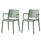 Scandinavian Plastic Dining Arm Side Chairs Solid Back Chair Light Green 2 Piece Set Clearhalo 'Dining Chairs' 'Dining Tables & Seating' 'dining_chair' 'furn' 'furn_dining_chair' 'Furniture' 'furniture_dining_chair' 'Kitchen & Dining Furniture' 4770318