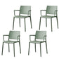 Scandinavian Plastic Dining Arm Side Chairs Solid Back Chair Light Green 4 Piece Set Clearhalo 'Dining Chairs' 'Dining Tables & Seating' 'dining_chair' 'furn' 'furn_dining_chair' 'Furniture' 'furniture_dining_chair' 'Kitchen & Dining Furniture' 4770319