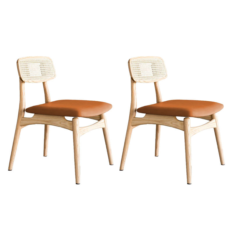 Scandinavian Armless Solid Back Chair Wood Dining Side Chair Wood 2 Piece Set Clearhalo 'Dining Chairs' 'Dining Tables & Seating' 'dining_chair' 'furn' 'furn_dining_chair' 'Furniture' 'furniture_dining_chair' 'Kitchen & Dining Furniture' 4770323