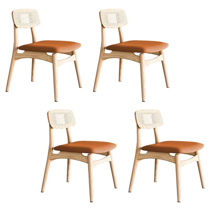 Scandinavian Armless Solid Back Chair Wood Dining Side Chair Wood 4 Piece Set Clearhalo 'Dining Chairs' 'Dining Tables & Seating' 'dining_chair' 'furn' 'furn_dining_chair' 'Furniture' 'furniture_dining_chair' 'Kitchen & Dining Furniture' 4770325