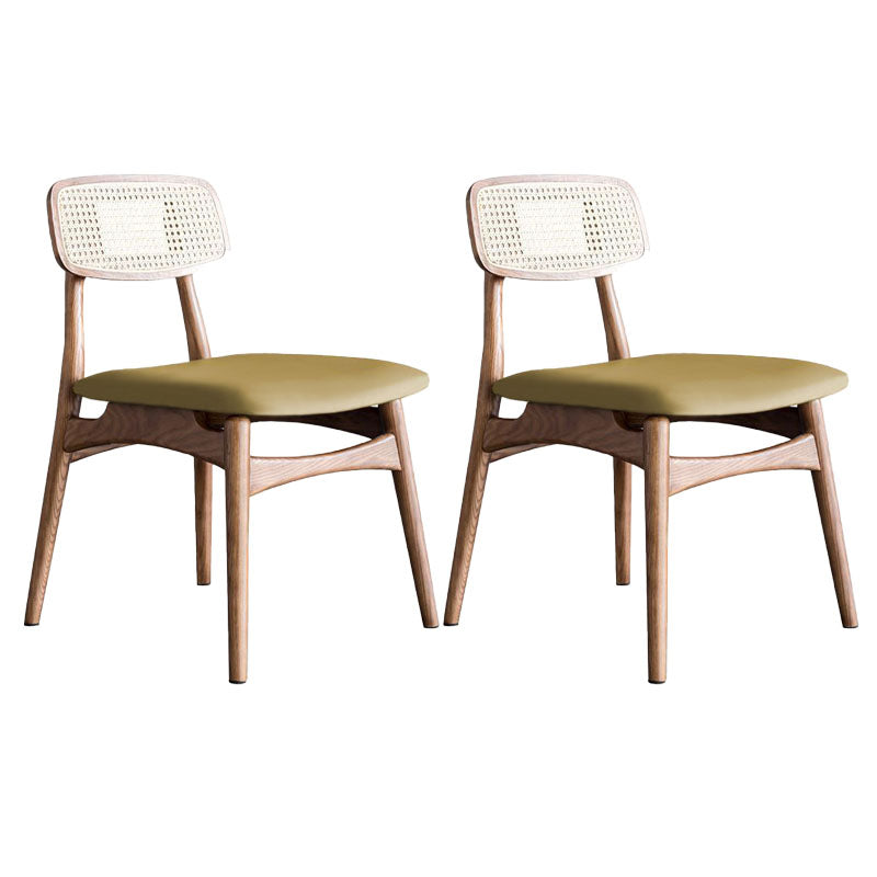 Scandinavian Armless Solid Back Chair Wood Dining Side Chair Walnut 2 Piece Set Clearhalo 'Dining Chairs' 'Dining Tables & Seating' 'dining_chair' 'furn' 'furn_dining_chair' 'Furniture' 'furniture_dining_chair' 'Kitchen & Dining Furniture' 4770330