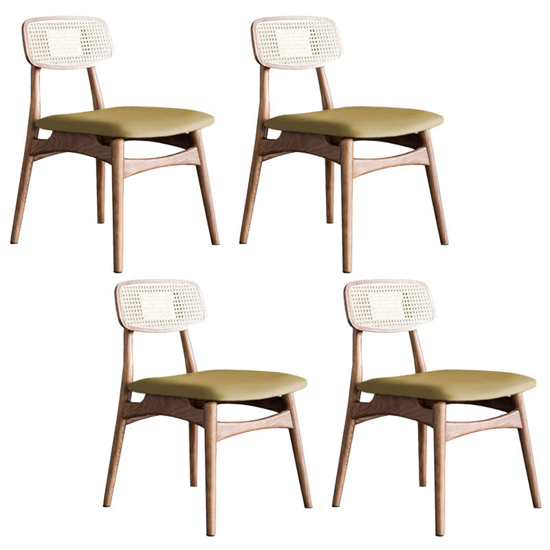 Scandinavian Armless Solid Back Chair Wood Dining Side Chair Walnut 4 Piece Set Clearhalo 'Dining Chairs' 'Dining Tables & Seating' 'dining_chair' 'furn' 'furn_dining_chair' 'Furniture' 'furniture_dining_chair' 'Kitchen & Dining Furniture' 4770332
