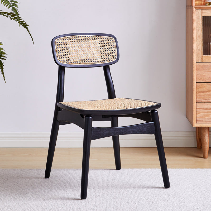 Scandinavian Armless Solid Back Chair Wood Dining Side Chair Black 1 Piece Clearhalo 'Dining Chairs' 'Dining Tables & Seating' 'dining_chair' 'furn' 'furn_dining_chair' 'Furniture' 'furniture_dining_chair' 'Kitchen & Dining Furniture' 4770334