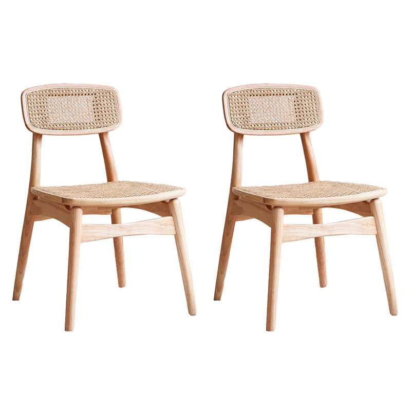 Scandinavian Armless Solid Back Chair Wood Dining Side Chair Natural 2 Piece Set Clearhalo 'Dining Chairs' 'Dining Tables & Seating' 'dining_chair' 'furn' 'furn_dining_chair' 'Furniture' 'furniture_dining_chair' 'Kitchen & Dining Furniture' 4770341