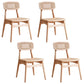 Scandinavian Armless Solid Back Chair Wood Dining Side Chair Natural 4 Piece Set Clearhalo 'Dining Chairs' 'Dining Tables & Seating' 'dining_chair' 'furn' 'furn_dining_chair' 'Furniture' 'furniture_dining_chair' 'Kitchen & Dining Furniture' 4770342