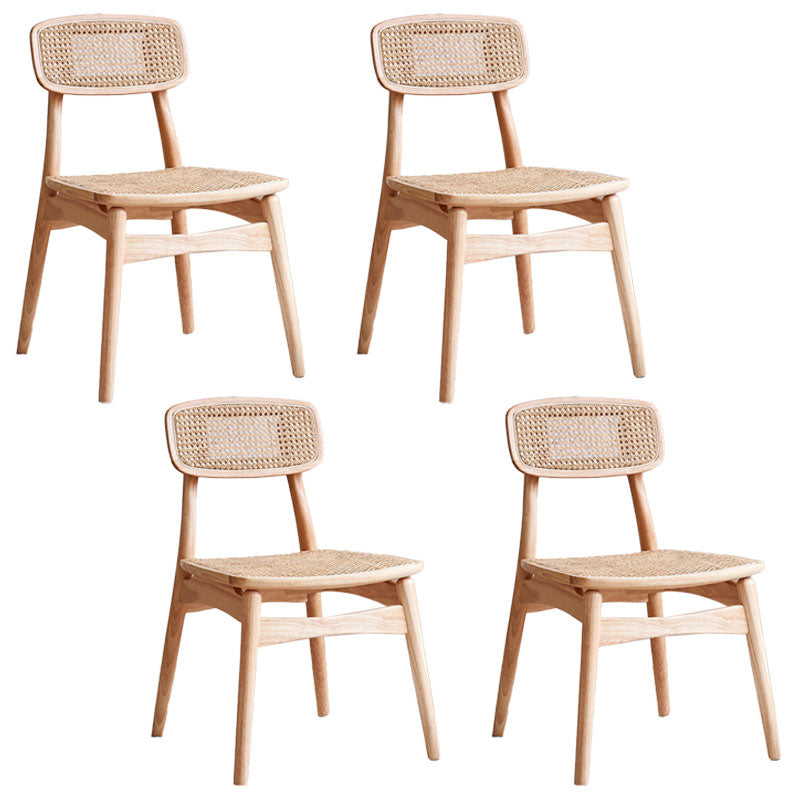 Scandinavian Armless Solid Back Chair Wood Dining Side Chair Natural 4 Piece Set Clearhalo 'Dining Chairs' 'Dining Tables & Seating' 'dining_chair' 'furn' 'furn_dining_chair' 'Furniture' 'furniture_dining_chair' 'Kitchen & Dining Furniture' 4770342