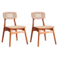 Scandinavian Armless Solid Back Chair Wood Dining Side Chair Red Brown 2 Piece Set Clearhalo 'Dining Chairs' 'Dining Tables & Seating' 'dining_chair' 'furn' 'furn_dining_chair' 'Furniture' 'furniture_dining_chair' 'Kitchen & Dining Furniture' 4770344