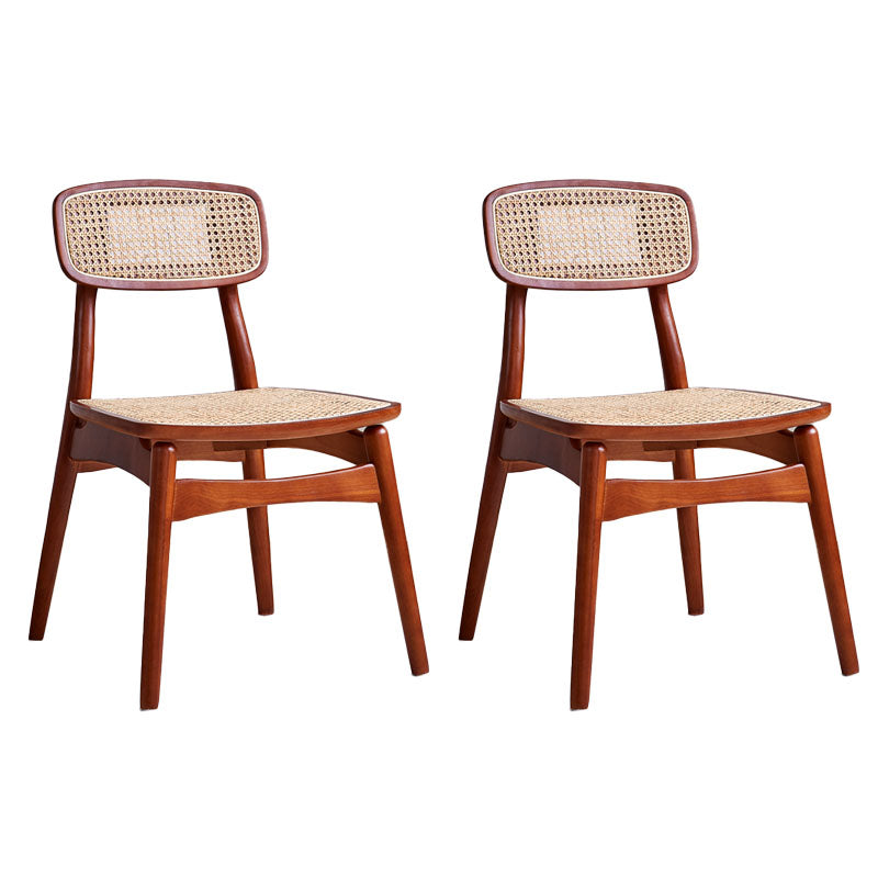 Scandinavian Armless Solid Back Chair Wood Dining Side Chair Walnut Multi Color 2 Piece Set Clearhalo 'Dining Chairs' 'Dining Tables & Seating' 'dining_chair' 'furn' 'furn_dining_chair' 'Furniture' 'furniture_dining_chair' 'Kitchen & Dining Furniture' 4770347