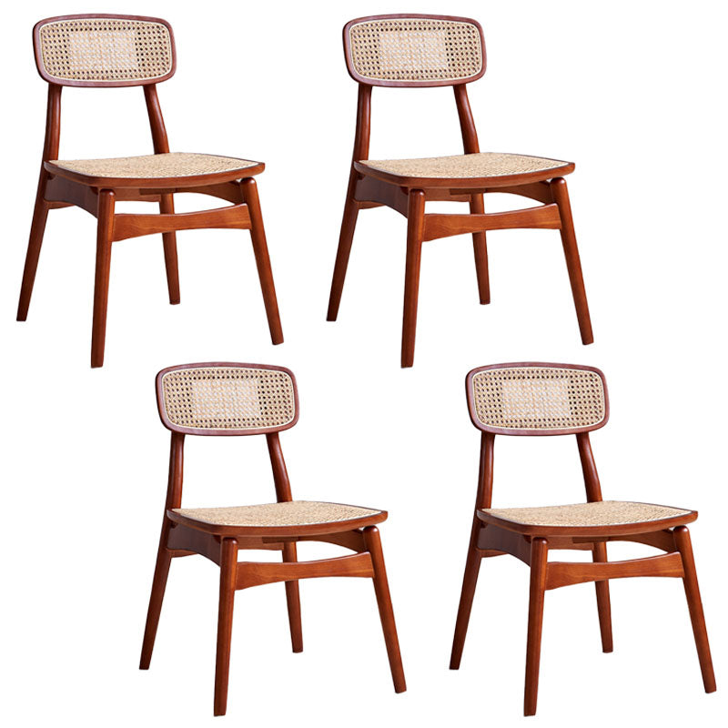 Scandinavian Armless Solid Back Chair Wood Dining Side Chair Walnut Multi Color 4 Piece Set Clearhalo 'Dining Chairs' 'Dining Tables & Seating' 'dining_chair' 'furn' 'furn_dining_chair' 'Furniture' 'furniture_dining_chair' 'Kitchen & Dining Furniture' 4770348