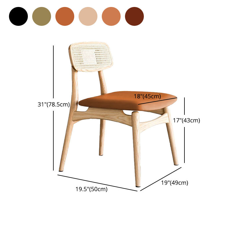 Scandinavian Armless Solid Back Chair Wood Dining Side Chair Clearhalo 'Dining Chairs' 'Dining Tables & Seating' 'dining_chair' 'furn' 'furn_dining_chair' 'Furniture' 'furniture_dining_chair' 'Kitchen & Dining Furniture' 4770349