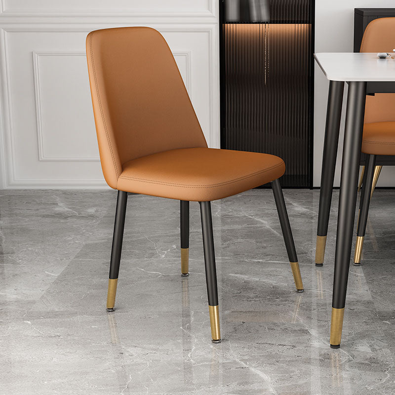 Scandinavian Style Upholstered Dining Chairs Solid Back Chair for Home Clearhalo 'Dining Chairs' 'Dining Tables & Seating' 'dining_chair' 'furn' 'furn_dining_chair' 'Furniture' 'furniture_dining_chair' 'Kitchen & Dining Furniture' 4770369