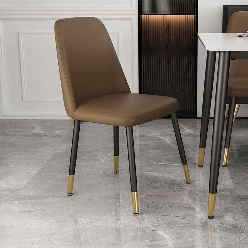 Scandinavian Style Upholstered Dining Chairs Solid Back Chair for Home Clearhalo 'Dining Chairs' 'Dining Tables & Seating' 'dining_chair' 'furn' 'furn_dining_chair' 'Furniture' 'furniture_dining_chair' 'Kitchen & Dining Furniture' 4770374