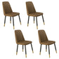 Scandinavian Style Upholstered Dining Chairs Solid Back Chair for Home Yellow-Brown 4 Piece Set Clearhalo 'Dining Chairs' 'Dining Tables & Seating' 'dining_chair' 'furn' 'furn_dining_chair' 'Furniture' 'furniture_dining_chair' 'Kitchen & Dining Furniture' 4770380
