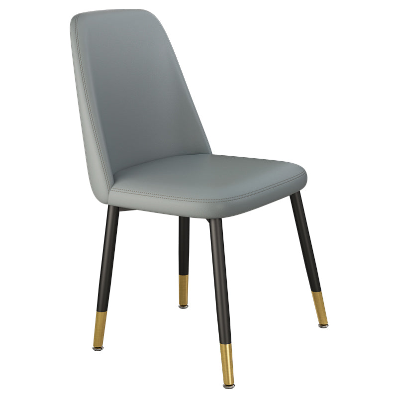 Scandinavian Style Upholstered Dining Chairs Solid Back Chair for Home Grey 1 Piece Clearhalo 'Dining Chairs' 'Dining Tables & Seating' 'dining_chair' 'furn' 'furn_dining_chair' 'Furniture' 'furniture_dining_chair' 'Kitchen & Dining Furniture' 4770387