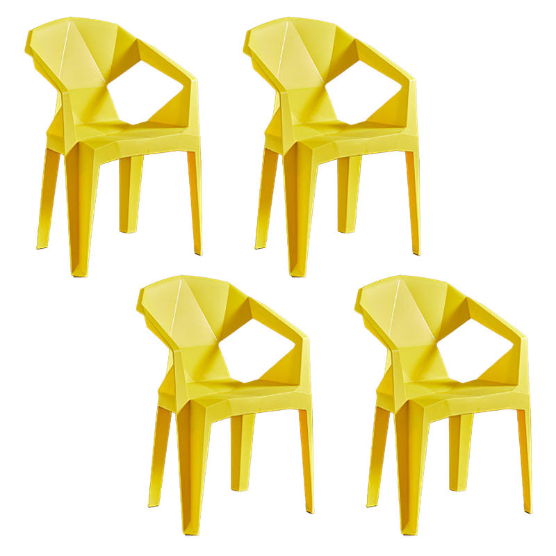 Contemporary Stackable Plastic Chair Slat Back Kitchen Arm Chair Clearhalo 'Dining Chairs' 'Dining Tables & Seating' 'dining_chair' 'Furniture' 'furniture_dining_chair' 'Kitchen & Dining Furniture' 4770396