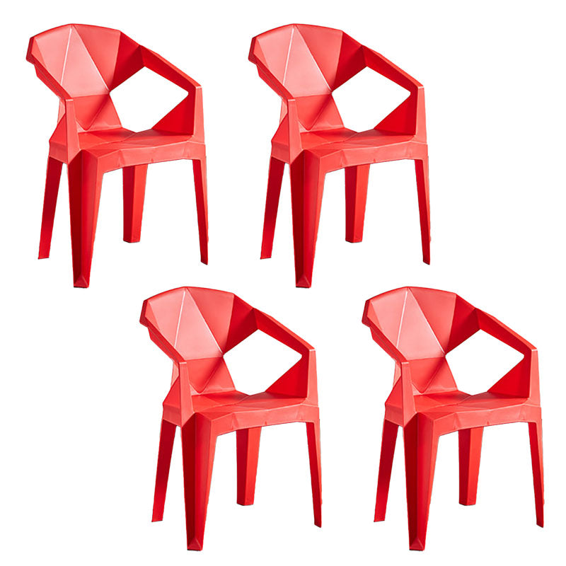 Contemporary Stackable Plastic Chair Slat Back Kitchen Arm Chair Clearhalo 'Dining Chairs' 'Dining Tables & Seating' 'dining_chair' 'Furniture' 'furniture_dining_chair' 'Kitchen & Dining Furniture' 4770399