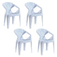 Contemporary Stackable Plastic Chair Slat Back Kitchen Arm Chair Clearhalo 'Dining Chairs' 'Dining Tables & Seating' 'dining_chair' 'Furniture' 'furniture_dining_chair' 'Kitchen & Dining Furniture' 4770400