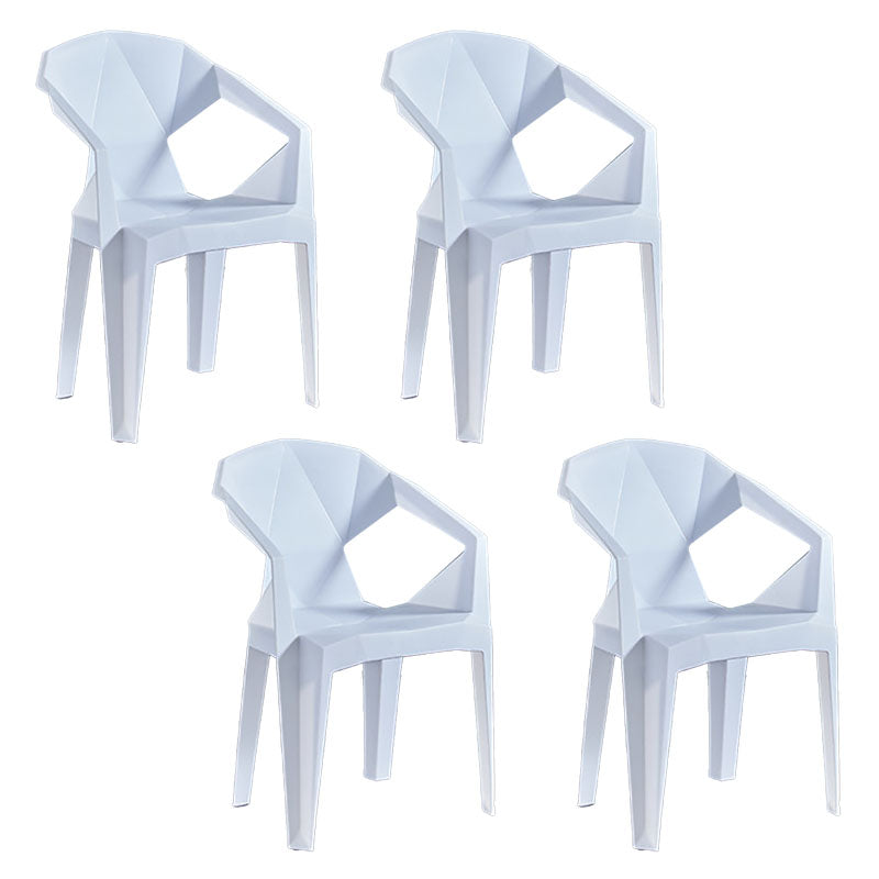 Contemporary Stackable Plastic Chair Slat Back Kitchen Arm Chair Clearhalo 'Dining Chairs' 'Dining Tables & Seating' 'dining_chair' 'Furniture' 'furniture_dining_chair' 'Kitchen & Dining Furniture' 4770400