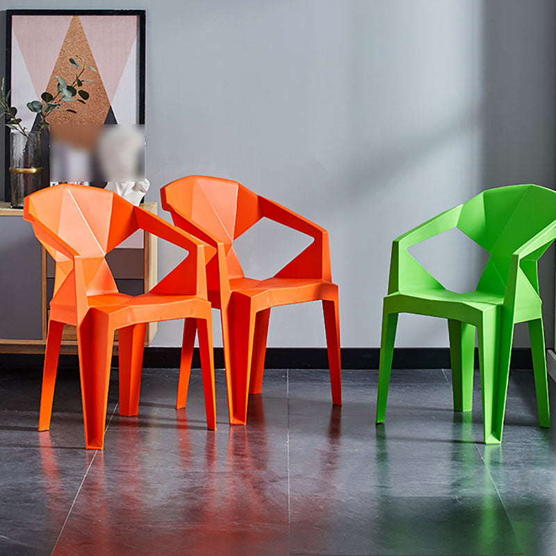 Contemporary Stackable Plastic Chair Slat Back Kitchen Arm Chair Clearhalo 'Dining Chairs' 'Dining Tables & Seating' 'dining_chair' 'Furniture' 'furniture_dining_chair' 'Kitchen & Dining Furniture' 4770401