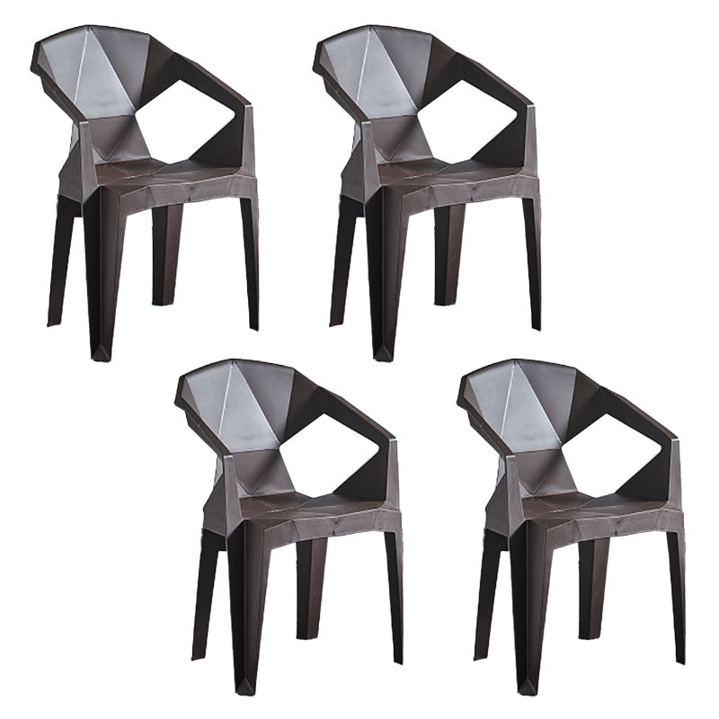 Contemporary Stackable Plastic Chair Slat Back Kitchen Arm Chair Clearhalo 'Dining Chairs' 'Dining Tables & Seating' 'dining_chair' 'Furniture' 'furniture_dining_chair' 'Kitchen & Dining Furniture' 4770402