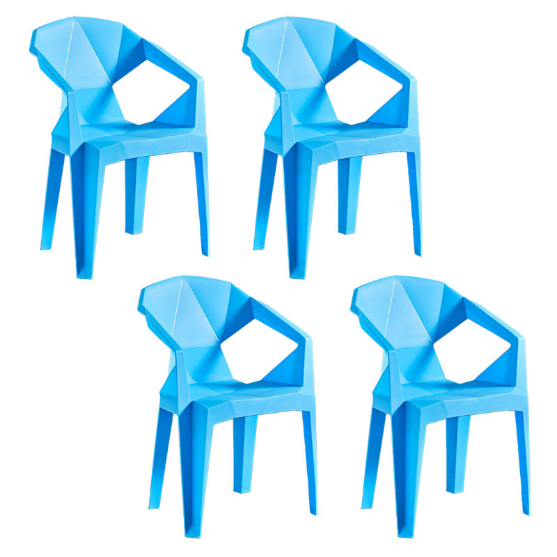Contemporary Stackable Plastic Chair Slat Back Kitchen Arm Chair Clearhalo 'Dining Chairs' 'Dining Tables & Seating' 'dining_chair' 'Furniture' 'furniture_dining_chair' 'Kitchen & Dining Furniture' 4770404