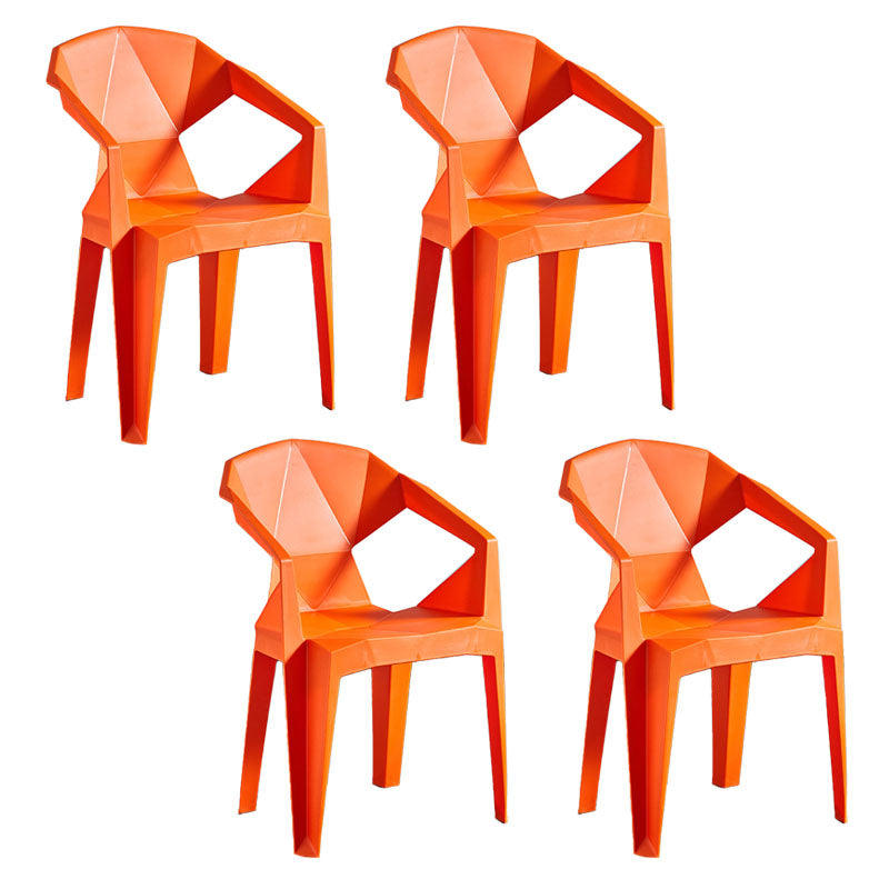 Contemporary Stackable Plastic Chair Slat Back Kitchen Arm Chair Clearhalo 'Dining Chairs' 'Dining Tables & Seating' 'dining_chair' 'Furniture' 'furniture_dining_chair' 'Kitchen & Dining Furniture' 4770408